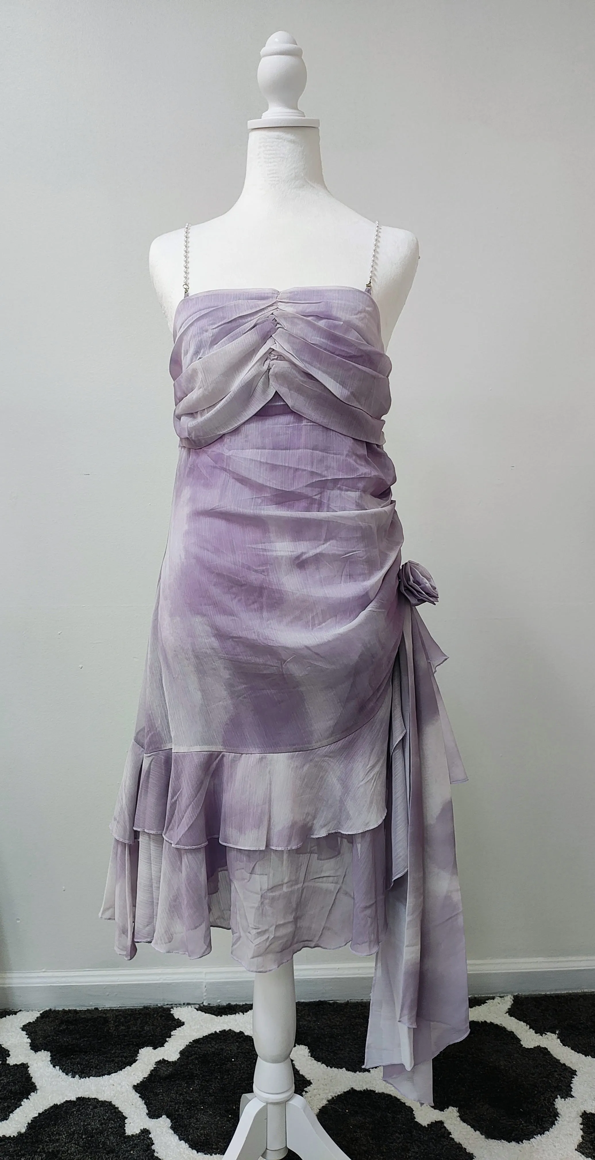 Lilac pearl prom dress