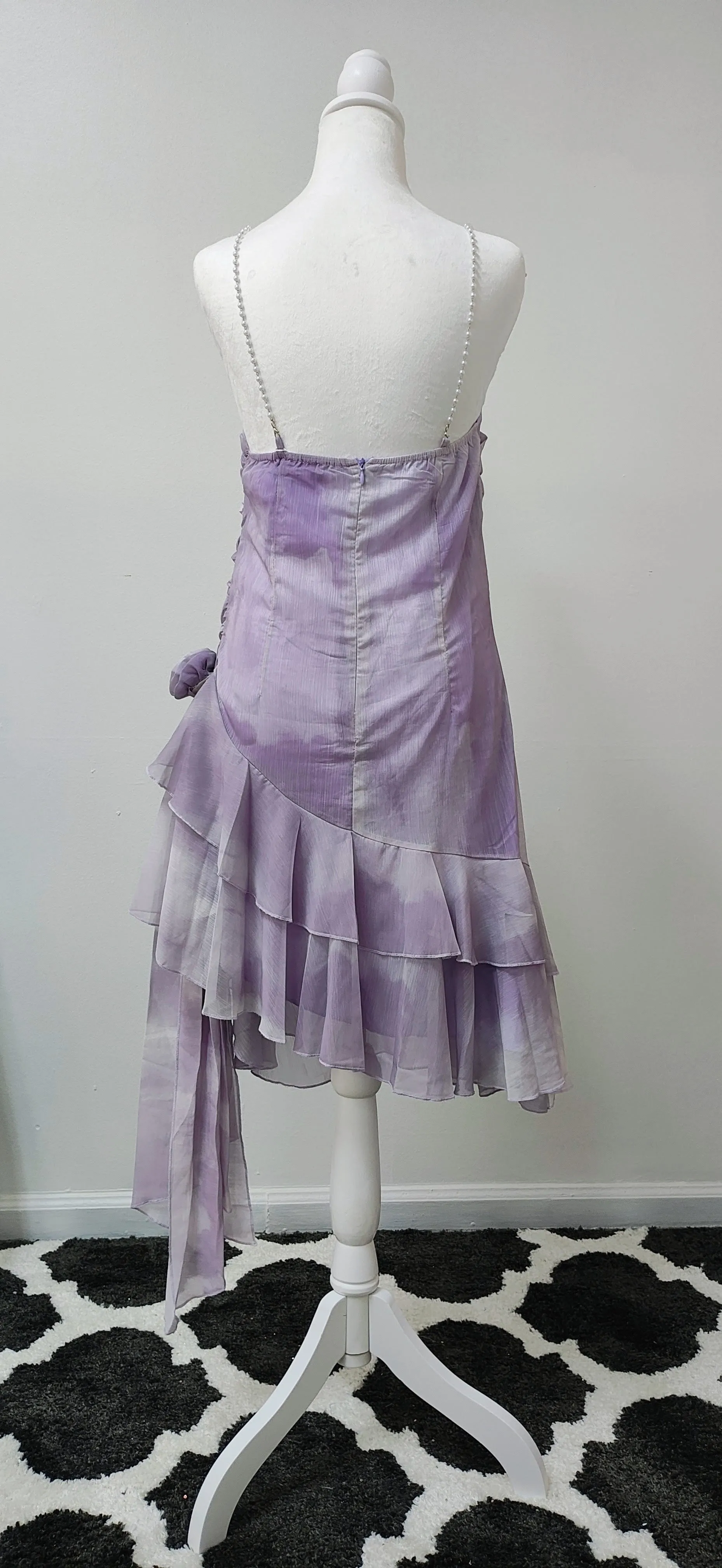Lilac pearl prom dress photo 4