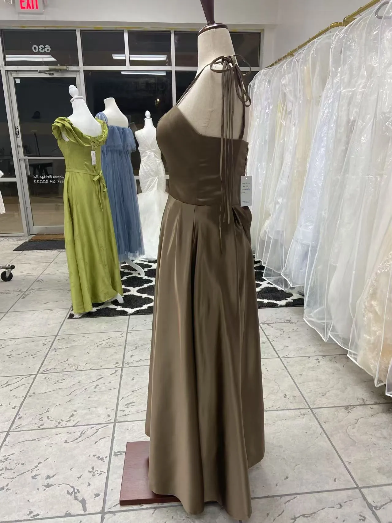 Latte Corset Bridesmaids Dress photo 3